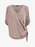 Pull cache-coeur à manches retroussables - Taupe - 4