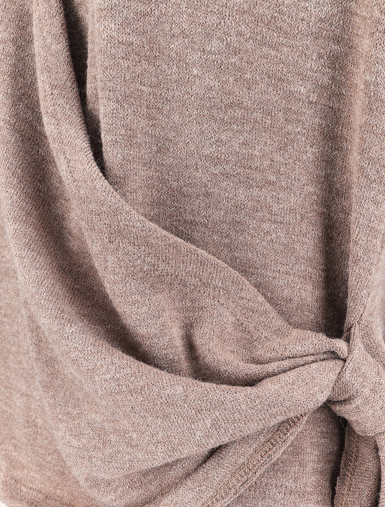 Pull cache-coeur à manches retroussables - Taupe - 3