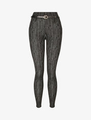 Legging à rayures stylisées - Noir - 4