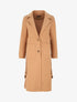 Manteau long à bords asymétriques et détail boutons - Camel - 1