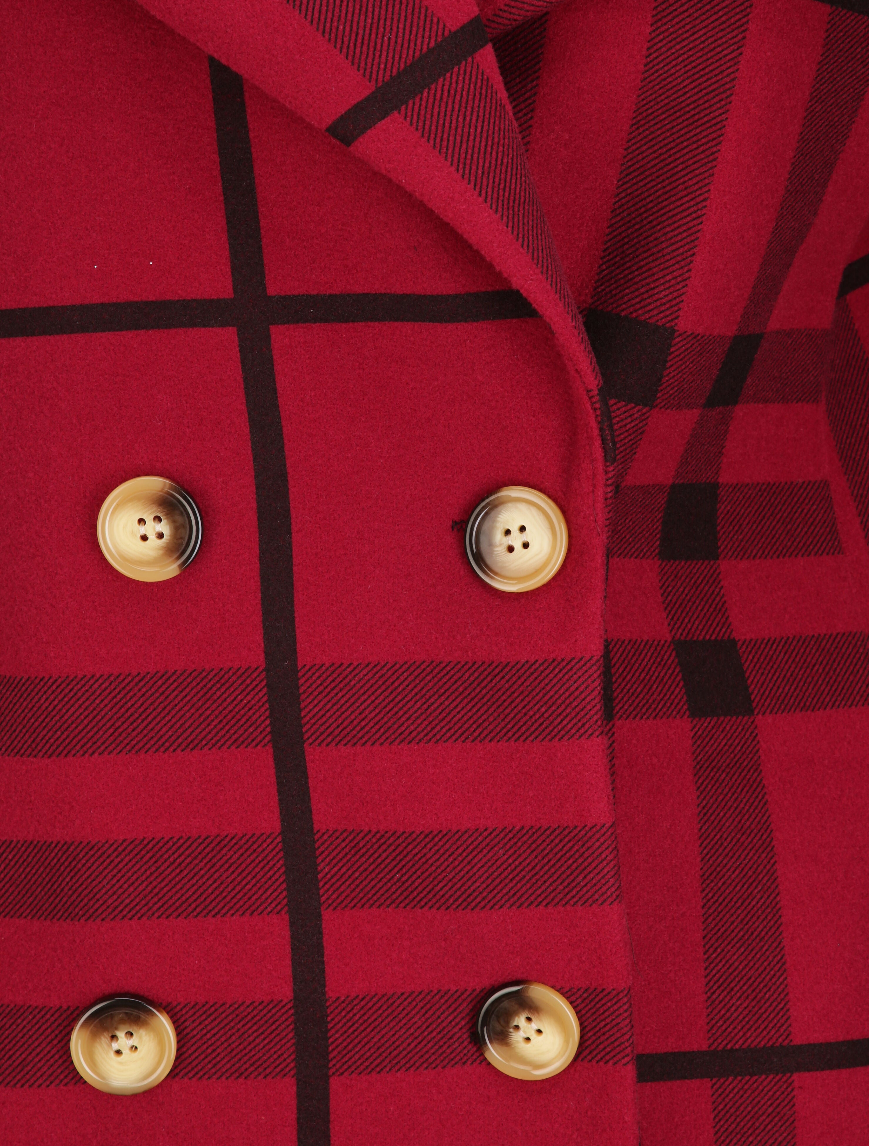 Manteau à carreaux style trench - Bordeaux - 3