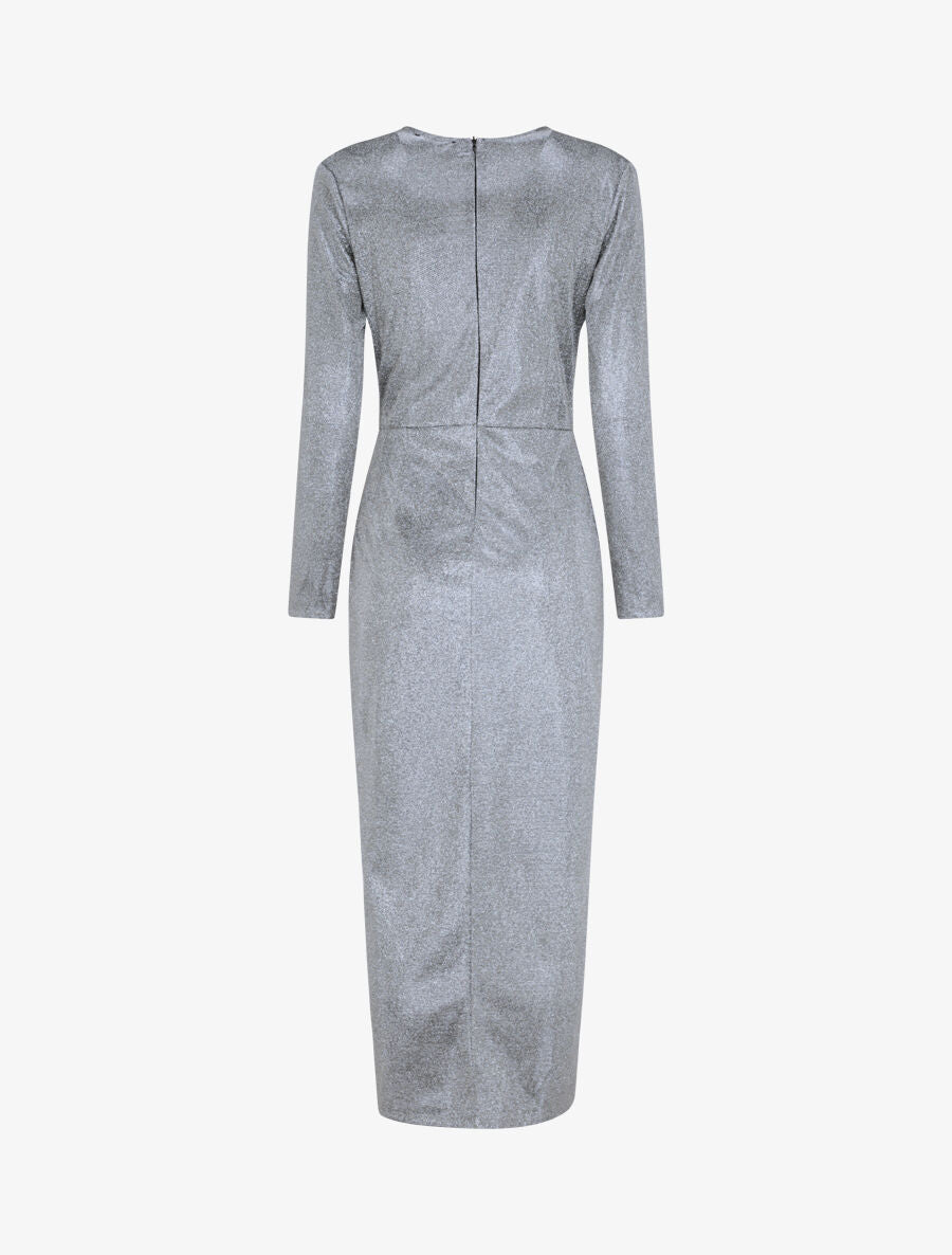 Robe longue empire à paillettes - Argent - 2