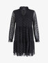 Robe plumetis à col volanté - Noir - 1