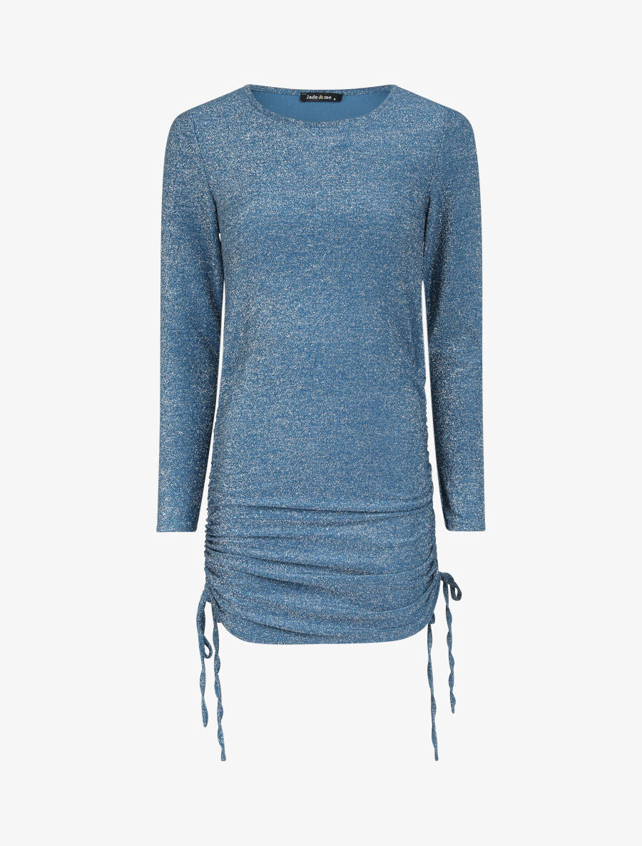 Robe irisée à bords retroussables - Bleu - 4