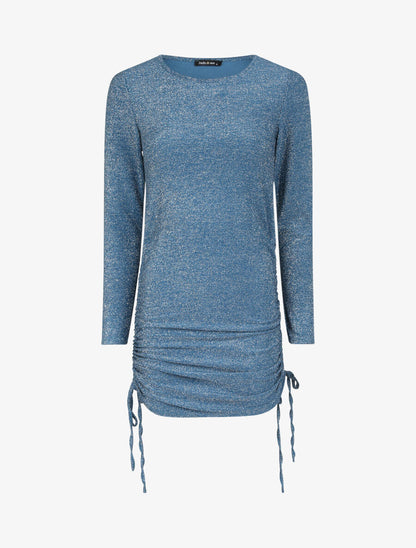 Robe irisée à bords retroussables - Bleu - 4