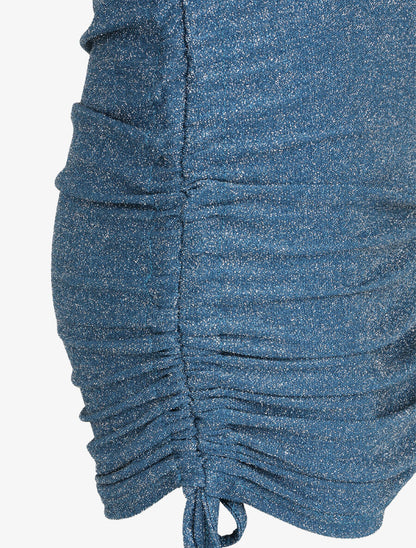 Robe irisée à bords retroussables - Bleu - 3