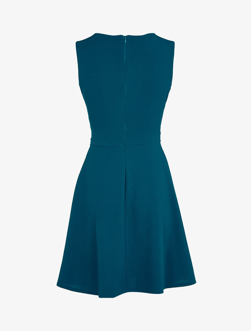 Robe patineuse à boucle contrastante - Bleu pétrole - 2