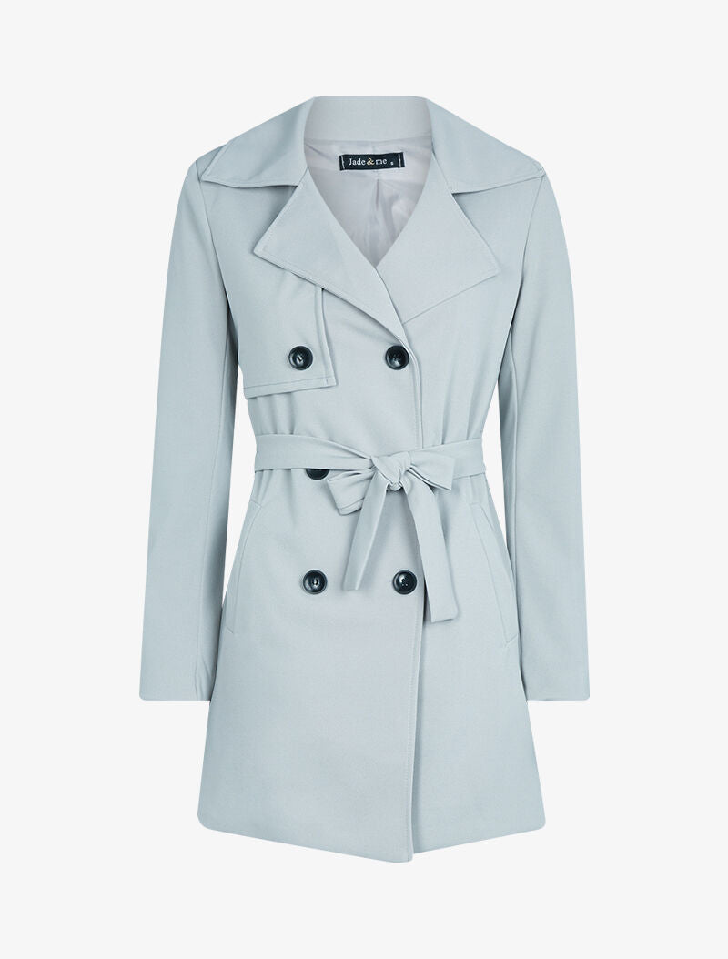 Veste style trench coat - Gris clair - 3