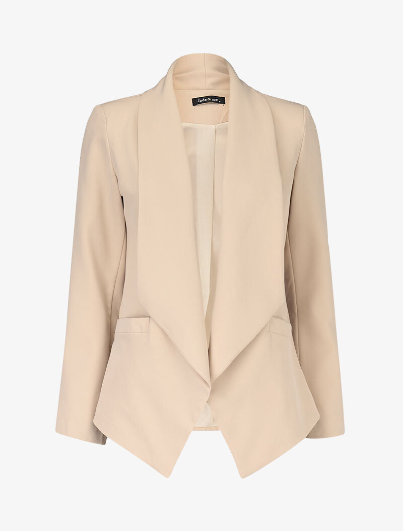 Blazer à pans biseautés - Beige - 1