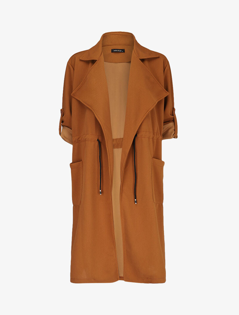 Veste fluide à pans biseautés - Camel - 1