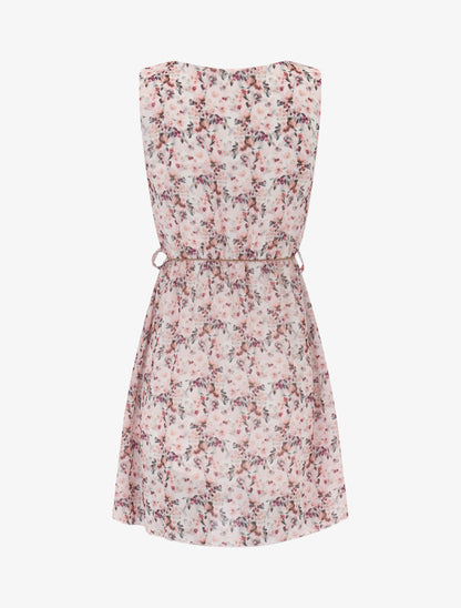 Robe en voile à imprimé floral - Beige - 3