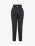 Pantalon à imprimé carreaux - Noir - 1
