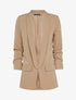 Blazer satiné à manches plissées - Camel - 3