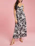 Robe longue imprimé feuillages - Noir - 4