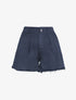 Short trapèze à bords effilochés - Bleu nuit - 1
