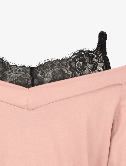 Top épaules dénudées et débardeur en dentelle en trompe l&