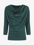 Top à col bénitier et manches 3/4 - Vert sapin - 4