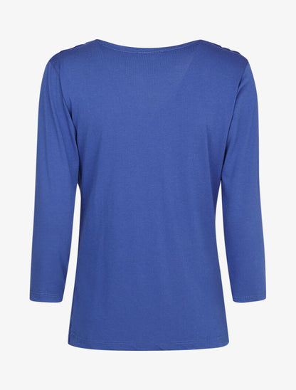 Top à col bénitier et manches 3/4 - Bleu roi - 2