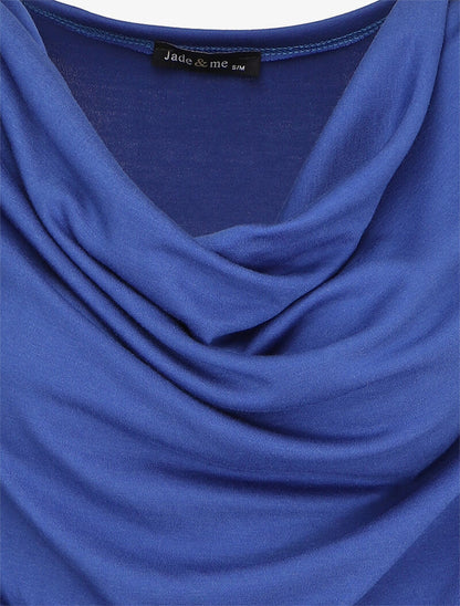 Top à col bénitier et manches 3/4 - Bleu roi - 3