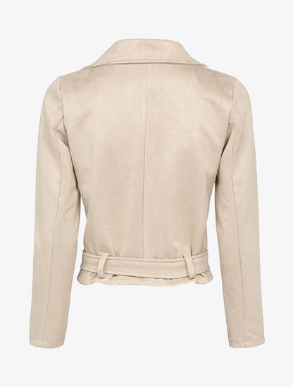 Perfecto en suédine à poches zippées décoratives - Beige - 2