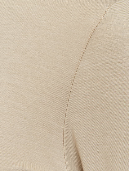 Top basique à col roulé stretch - Beige - 4