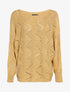 Pull loose en maille geométrique ajourée - Camel - 1