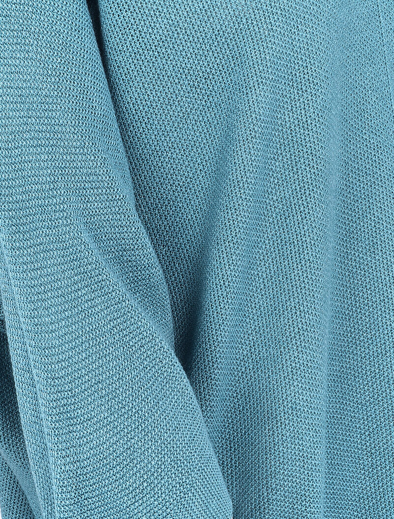 Pull loose en maille fine à manches 3/4 - Bleu charrette - 3