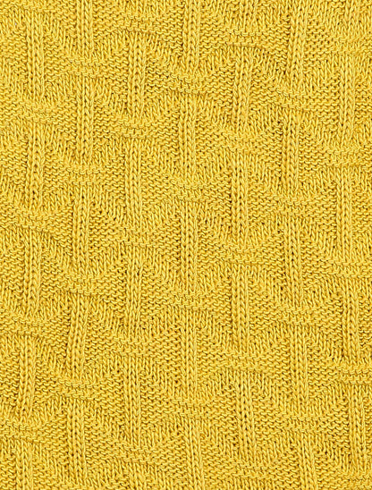 Pull sans manches en maille tressée - Moutarde - 3