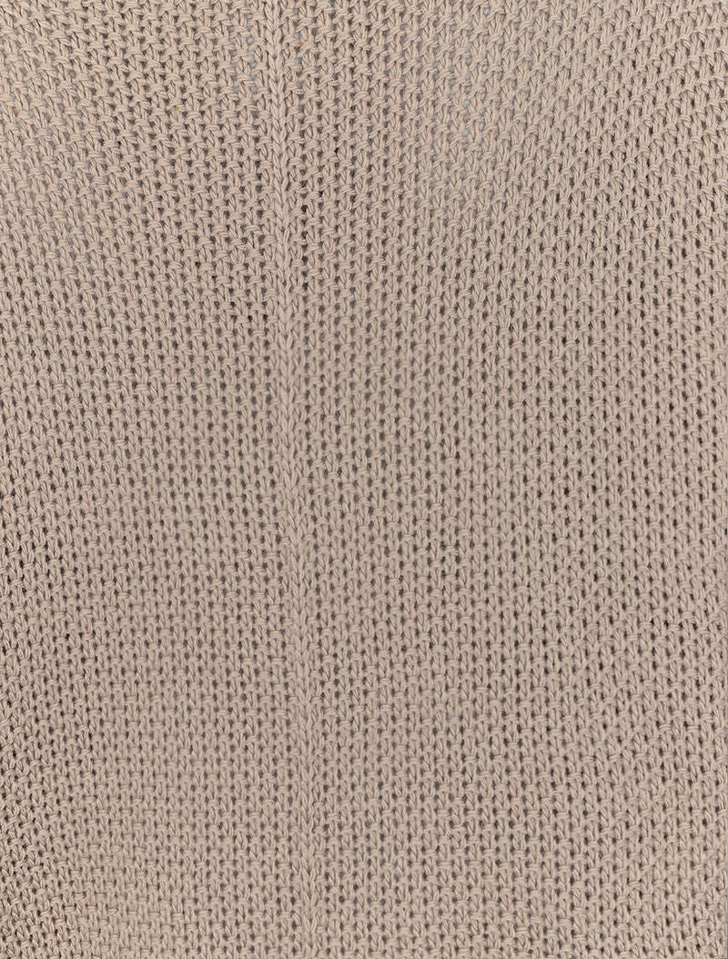 Pull oversize à manches 3/4 et col U - Taupe - 3