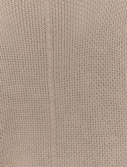 Pull oversize à manches 3/4 et col U - Taupe - 3