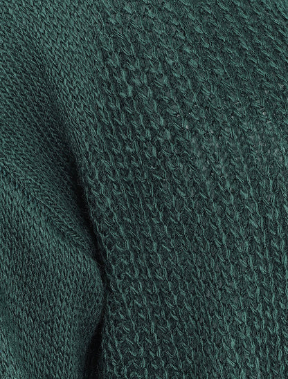 Pull loose en maille épaisse et fine - Vert sapin - 3