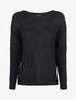 Pull loose en maille épaisse et fine - Noir - 4