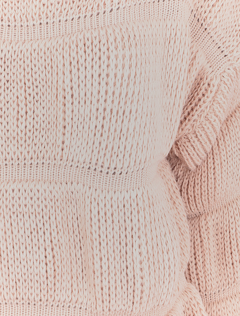 Pull boule effet gondolé - Rose poudré - 3