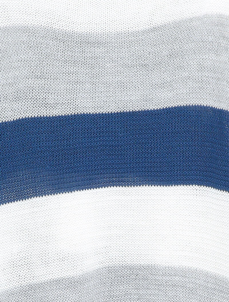 Pull loose à imprimé rayé et manches dolman - Bleu - 3