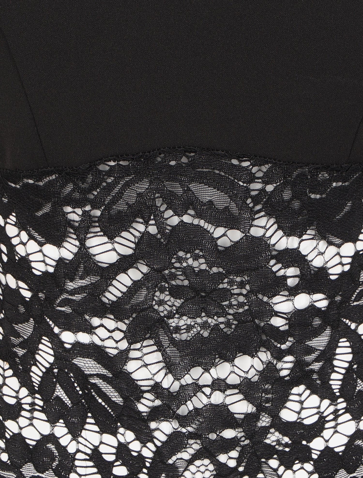 Body échancré en dentelle à bustier coquée - Noir - 3