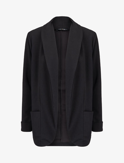 Blazer fluide à col châle - Noir - 1
