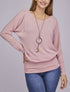 Top chauve-souris avec sautoir - Rose - 4