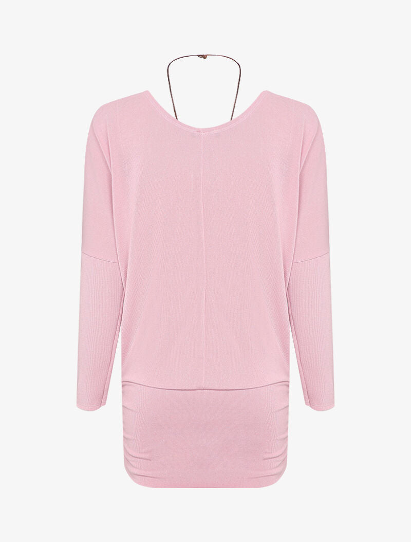 Top chauve-souris avec sautoir - Rose - 3