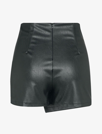 Short en simili effet jupe en trompe l&