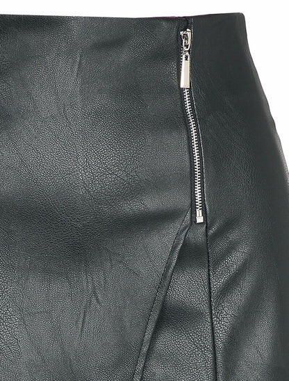 Short en simili effet jupe en trompe l&