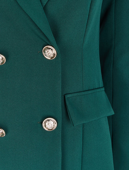 Blazer extra long style officier - Vert sapin - 3