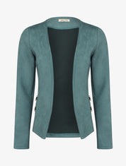 Veste ouverte en suédine à poches zippées en trompe l&