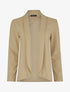 Veste ouverte à encolure droite à rabat - Beige - 1
