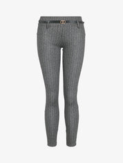 Pantalon slim à rayures - Gris foncé - 1