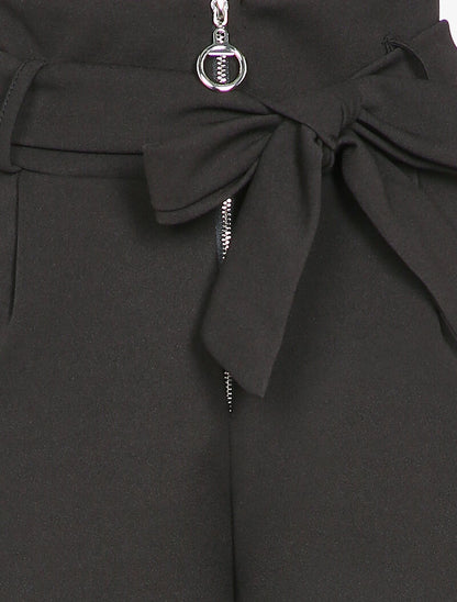 Pantalon carotte zippé à taille empire - Noir - 3
