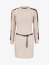 Robe pull à manches en dentelle - Beige - 1