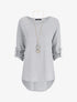 Tunique oversize avec sautoir - Gris clair - 4