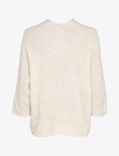 Gilet ouvert oversize à manches dolman - Écru - 2
