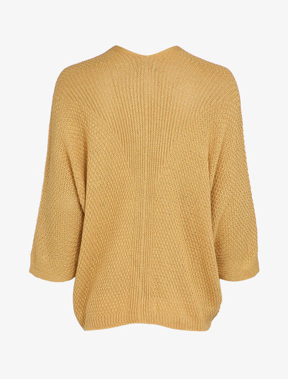 Gilet ouvert oversize à manches dolman - Camel - 2