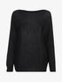 Pull oversize à manches dolman et col bateau - Noir - 1
